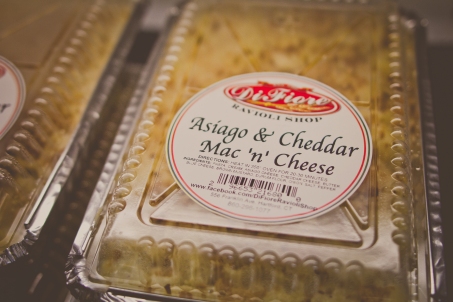 Our asiago & cheddar mac 'n' cheese is one of our best selling items. Available in large and small trays.
